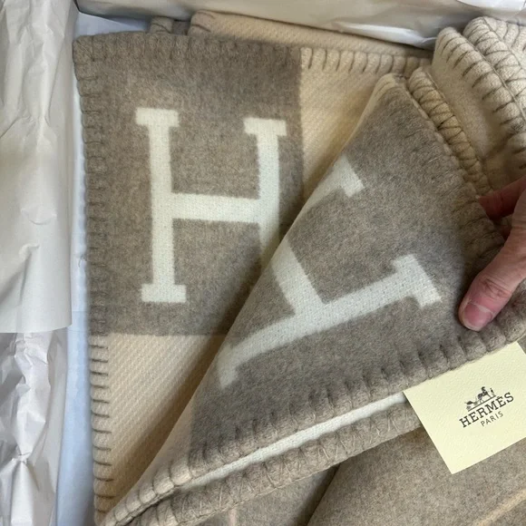 Hermes Avalon III Blanket in Coco / Camomille - Picture 13 of 14
